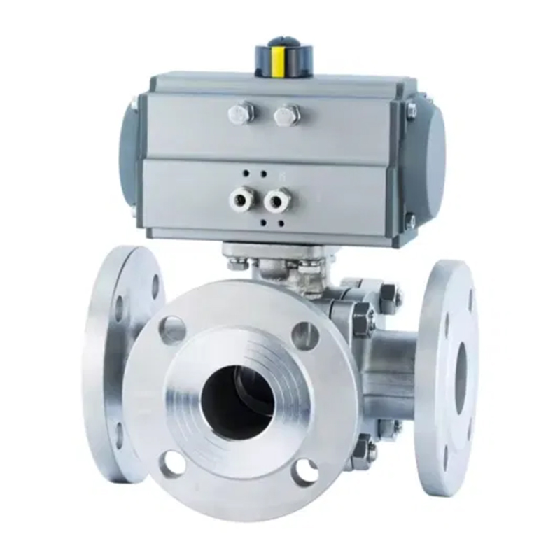 Q644/45F Supapă cu bilă cu flanșă cu trei căi pneumatice